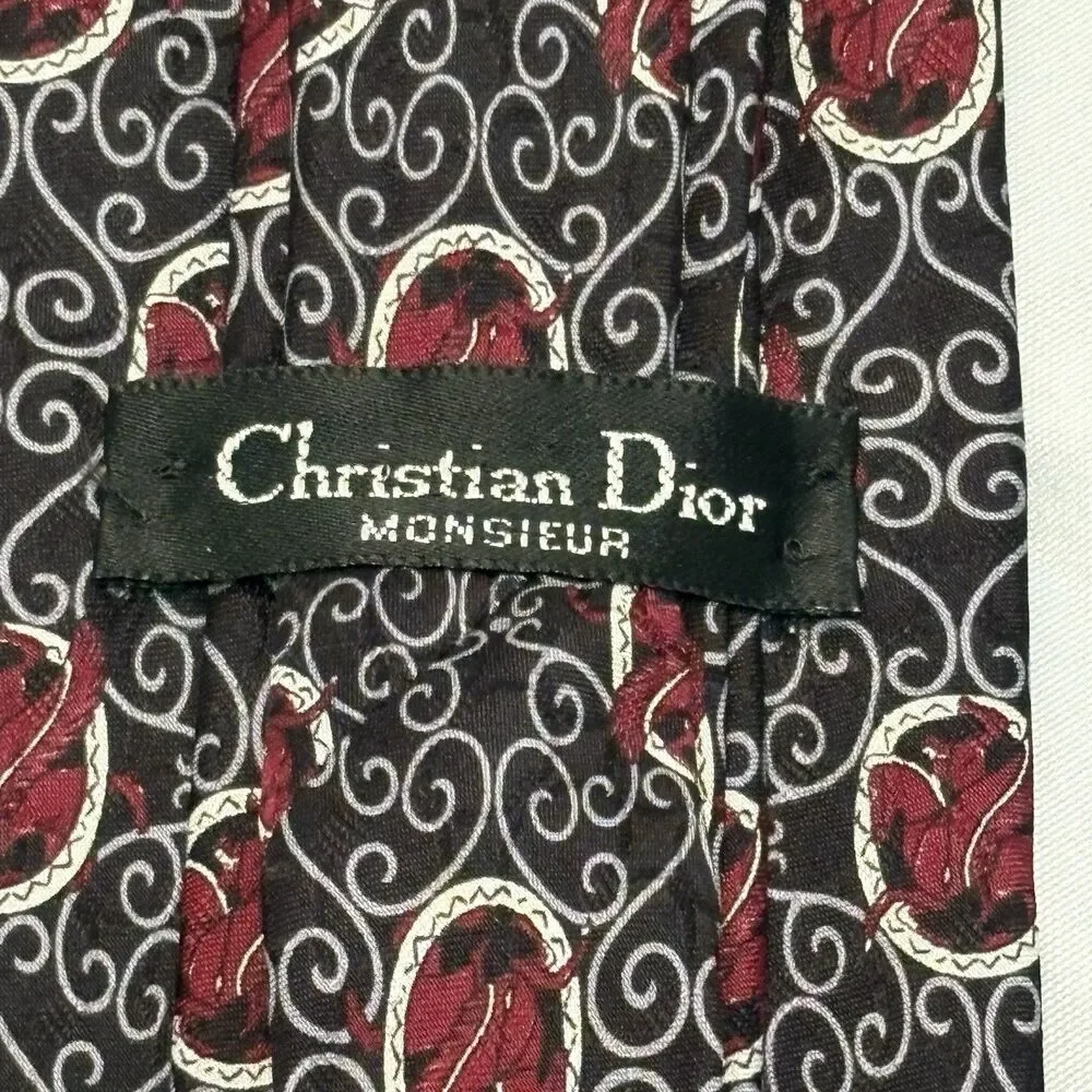 Christian Dior Monsieur Red Silk Tie